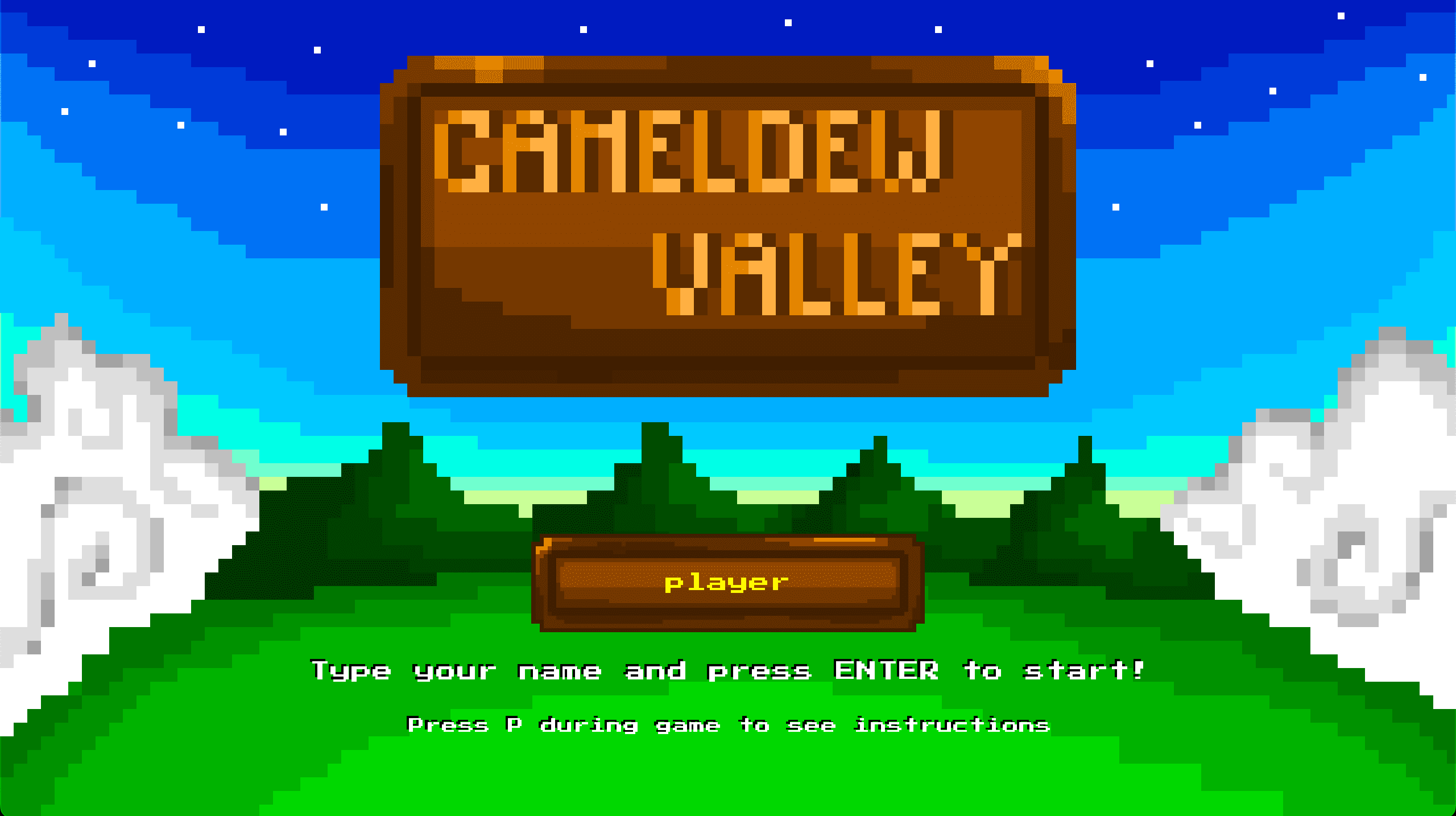 Cameldew Valley title screen